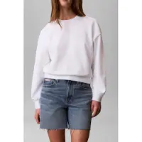 Calvin Klein Jeans Long Sleeve Terry Standard Logo Bright White Taglia: XS | Maglie a manica lunga Outlet | Donna | Bianco