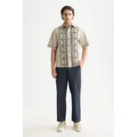 Scotch & Soda Embroidered Short-sleeved Shirt Plaza Taupe Taglia: M | Camicie Casual Outlet | Uomo | Nero