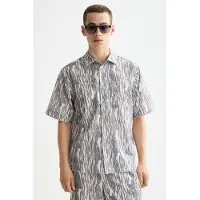 Scotch & Soda Jacquard Short-sleeved Shirt Sky Captain Jacquard Taglia: L | Camicie Casual Outlet | Uomo