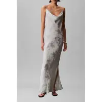 Calvin Klein Viscose Jacquard Maxi Dress Pale Meadow Jacquard Floral Cutt Taglia: M | Maxi abiti Outlet | Donna