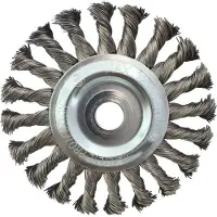 Ks Tools Spazzola rotonda in filo d'acciaio inox 0,5 mm Ø 125 mm - 340.0047