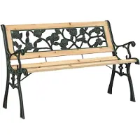 vidaXL Panchina da giardino con cuscini Marrone 116 x 54 x 73 cm Legno