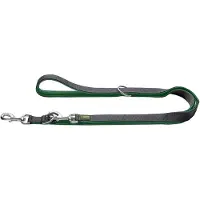 Hunter Verstellbare Führleine Maldon Guinzagli per cani (Länge max. 200 cm - Breite 2,0 cm, dunkelgrün /grigio)