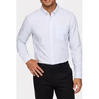 Calvin Klein Long Sleeve Yarn-dyed Stripe Oxford Ballad Blue Taglia: M | Camicie Casual Outlet | Uomo | Blu