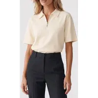 Calvin Klein Short Sleeve Tailored Knit Collar Top Afterglow Taglia: L | Polo Outlet | Donna
