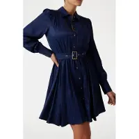 Guess Marciano GUESS Stella Flared Dress Navy Monogram Jacqau Taglia: 44 | Abiti in T-Shirt Outlet | Donna | Blu
