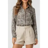 Guess Marciano By New Melissa Shirt Floral Paisley Taupe Taglia: 44 | Magliette intime Outlet | Donna | Nero