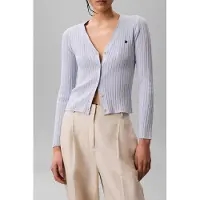 Calvin Klein Cotton Rib Cardigan Plein Air Melange Taglia: S | Cardigan Outlet | Donna