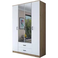 Skye Decor , BA131 - 3052, armadio, noce, pannello truciolare rivestito al 100% in melamina di classe E1, 210 x 51,5 x 210 cm