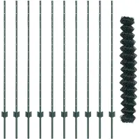 vidaXL Recinzione in rete metallica con pali, 10 x 1,4 m, acciaio rivestito in PVC