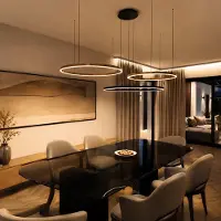 S.luce LED anello luce a sospensione rotonda diretta indiretta lampada da soggiorno lampada bianca Ø 40cm rotonda
