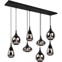 TRIO Lighting Lampada a sospensione Lumina, a 8 luci, nero/cromo, vetro