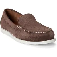 Ralph Lauren mocassini da uomo merton in suede marrone scuro