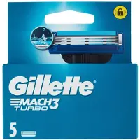 Gillette Mach3 Turbo Per Rasoio A 3 Lame 5 Lamette — Testine di ricambio per rasoio
