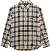 Superdry per donna. W4010547A Camicia Check Flannel Relaxed beige (M), Casual, Cotone, Manica lunga