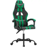 vidaXL Sedia da gioco girevole in Pelle finta nera e verde