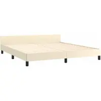 vidaXL Struttura letto con testiera crema 160x200 cm in Pelle finta