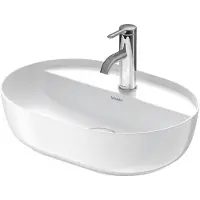 Duravit Luv vasque à poser 50x35cm, sans trop-plein, avec plage de robinetterie, 1 trou pour robinetterie, rectifié, 0380500000, 0380500000