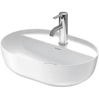 Duravit Luv vasque à poser 50x35cm, sans trop-plein, avec plage de robinetterie, 1 trou pour robinetterie, rectifié, 03805026001, 03805026001