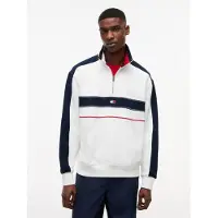 Tommy Hilfiger Relaxed Colorblock Quarter Zip Ecru Taglia: L | Felpe con cappuccio Outlet | Uomo | Marrone