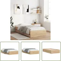 The Living Store Struttura letto con cassetti rovere Sonoma 90x200cm materiale legno