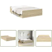 The Living Store Struttura letto con cassetti rovere Sonoma 120x190cm materiale legno