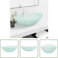 The Living Store Lavabo in vetro temperato 54,5x35x15,5 cm Opaco