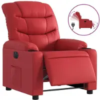 Syfax Poltrona Reclinabile Elettrica Rossa in Pelle finta