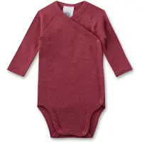 Sanetta Kid's Wrapover Body 1/1 Wool Intimo lana merinos Bambini (68/74, rosso)
