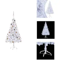 vidaXL Albero di Natale artificiale con illuminazione baubles 150cm 380 rami - Alberi di Natale