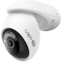 TP-LINK Tapo C560WS, telecamera di sicurezza IP, per interni ed esterni, con cavo, montaggio a soffitto/parete/sulla scrivania, bianca, lampadina