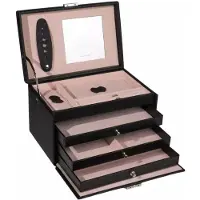 Friedrich Lederwaren Luxury black jewelry box Classico Rosé 23238-20