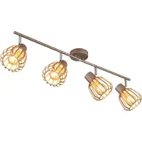 Globo Lampada da soffitto OLIN, a 4 luci, marrone, faretti, L 80 cm, metallo