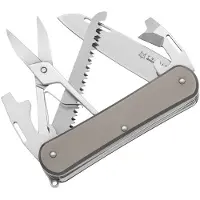 FOX Vulpis 5-Tools VP130-SF5TI, M390, Titanium Sandblasted, coltellino svizzero
