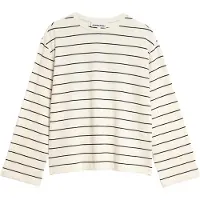 Armedangels Women's Marynaa Fine Stripe Maglia a manica lunga Donna (M, bianco)