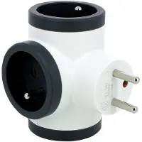 Legrand Multipresa compatta a 3 vie, 3 prese nero/bianco