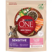 Purina One Mini/Small Sensitive, salmone e riso, cibo secco per cani - 800 g
