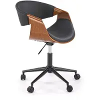 Halmar Sedia da ufficio BILBO, nera / noce