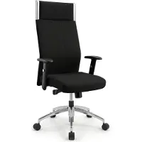 Versee Black-Line sedia direzionale in tessuto nero - sedia da ufficio e da scrivania ergonomica, comoda per lunghi periodi di seduta, robusta sedia girevole con una capacità di carico fino a 150 kg