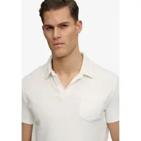 Superdry per uomo. M1110462A Polo in tessuto di spugna bianco sporco (XL), Casual, Cotone, Manica corta