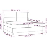 vidaXL Letto a molle con materasso nero 200x200 cm in velluto