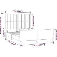 vidaXL Struttura letto senza materasso Taupe 140x200 cm tessuto