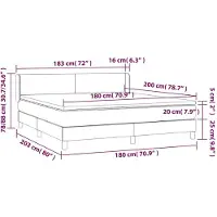 vidaXL Letto a molle con materasso nero 180x200 cm in Pelle finta