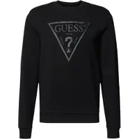 GUESS per uomo. M6YQ37K4103 Felpa con logo ricamato nero (S), Casual, Cotone