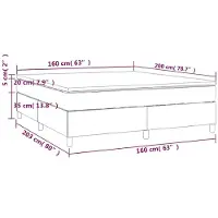 DKD Home Decor Letto a molle con materasso blu 160x200 cm in tessuto