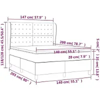 vidaXL Letto a molle con materasso blu scuro 140x200 cm in velluto