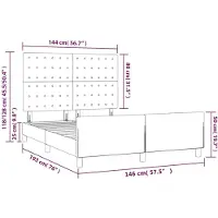vidaXL Struttura letto senza materasso blu scuro 140x190 cm velluto
