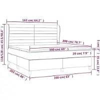 vidaXL Letto a molle con materasso blu scuro 160x200 cm in velluto