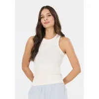 Athlecia Women's Lenga Rib Top Top Donna (34, bianco)