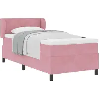 vidaXL Letto boxspring con cuscini e testiera rosa 100 x 200 cm in velluto di